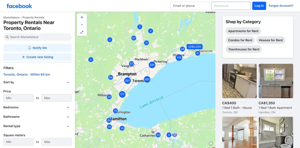 facebook marketplace rentals