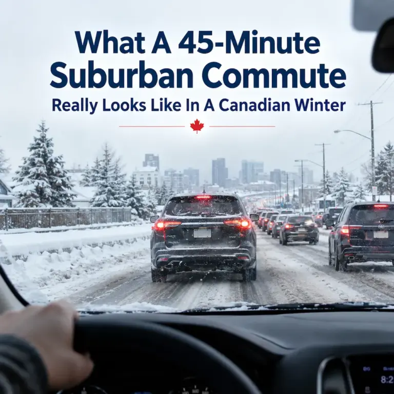 suburban winter commute